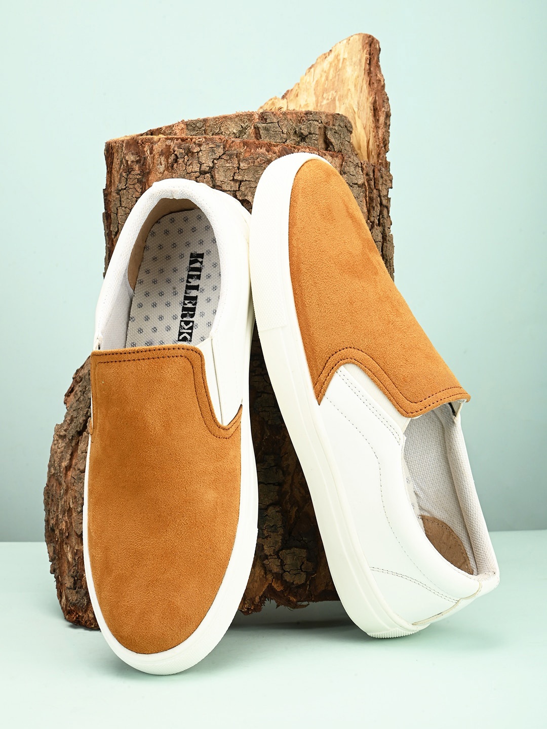 

Killer Men Colourblocked Lightweight Slip-On Sneakers, Tan