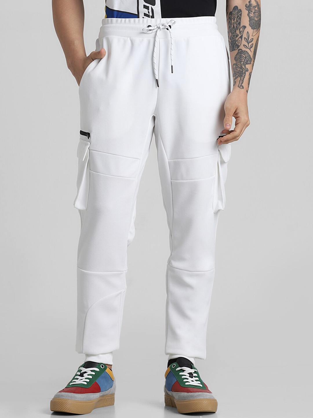 

Jack & Jones Men Mid-Rise Track Pant, White