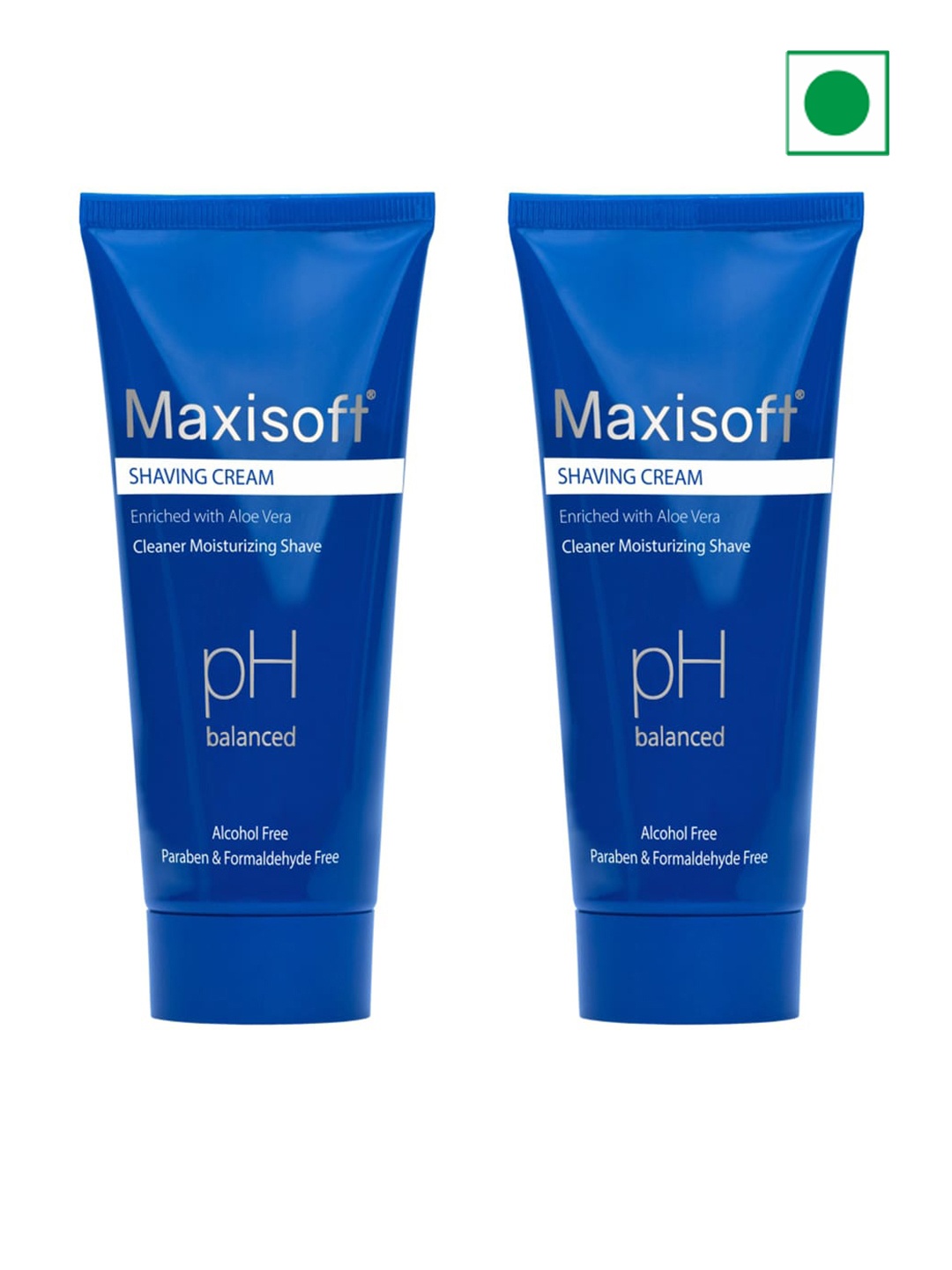 

Maxisoft Set of 2 Shaving Cream for Cleanser Moisturizing Shave with Aloe Vera - 100g Each, Blue