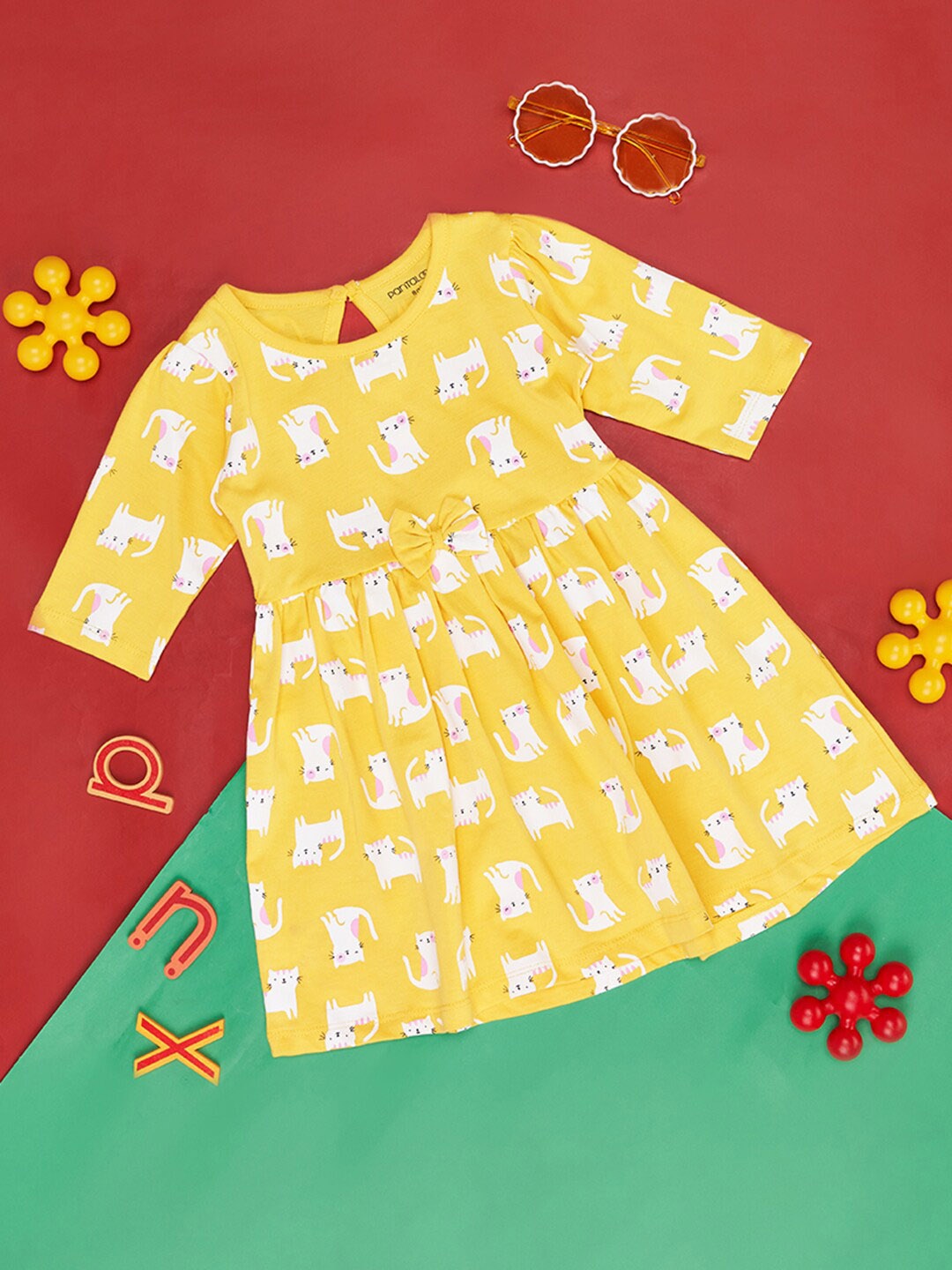 

Pantaloons Baby Yellow Print Long Dress