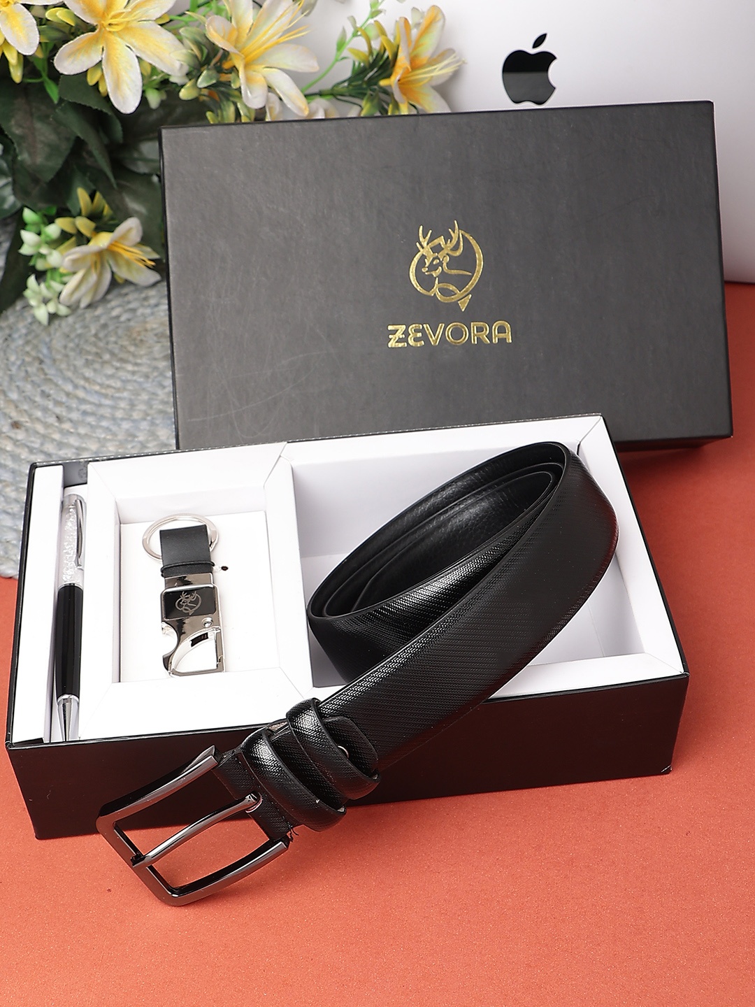 

ZEVORA Men Leather Accessory Gift Set, Black