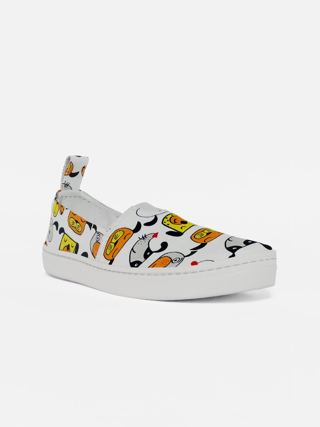 

LOKAIT The Sneakers Company Women Printed Canvas Slip-On Sneakers, White