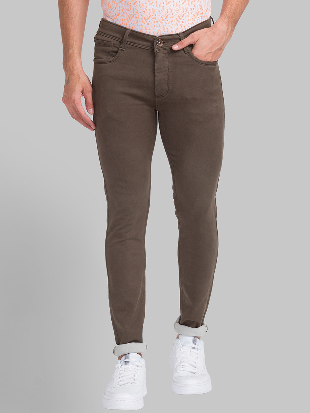 

Park Avenue Men Clean Look Slim Fit Low-Rise Jeans, Green
