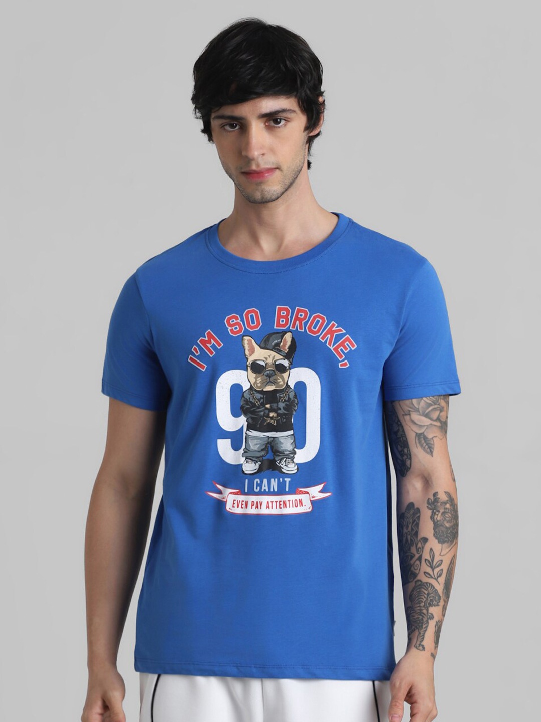 

Jack & Jones Graphic Printed Cotton T-shirt, Blue