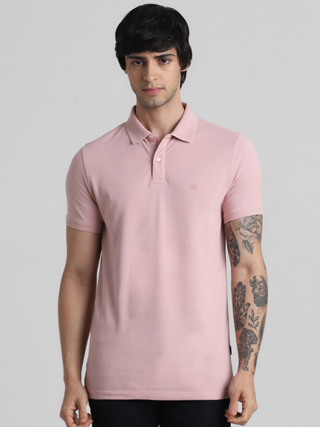 

Jack & Jones Polo Collar Slim Fit Cotton T-shirt, Pink