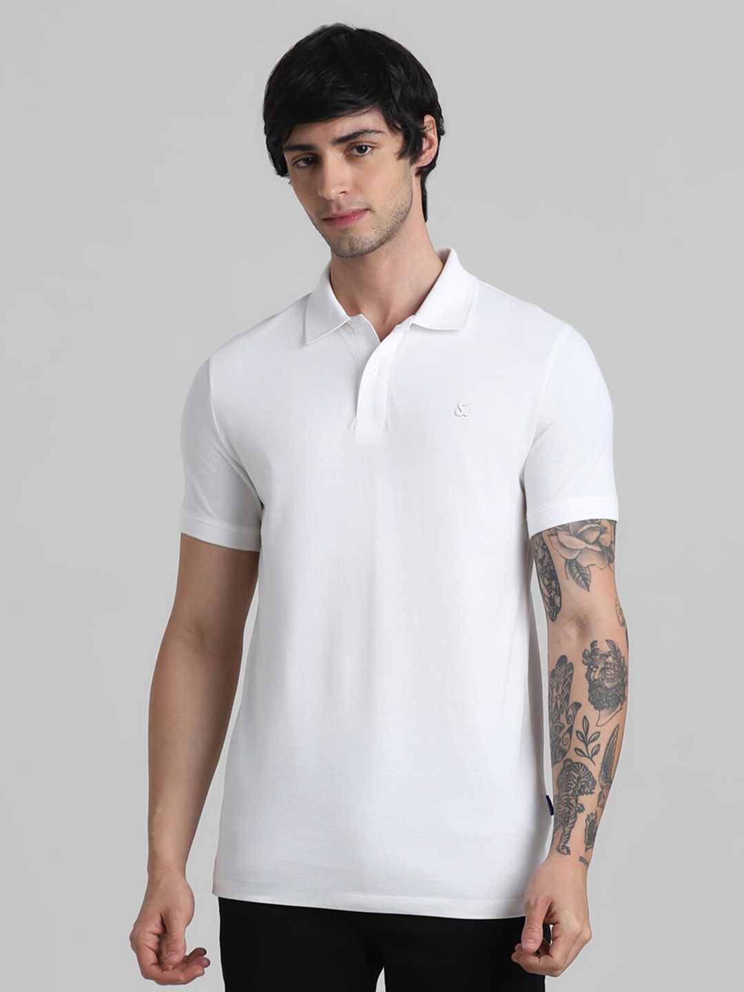 

Jack & Jones Polo Collar Pure Cotton Slim Fit T-shirt, White