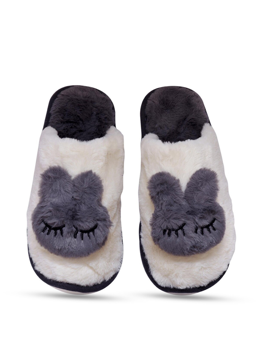 

Miscreef Women Teddy Warm Winter Fur Room Slippers, Grey