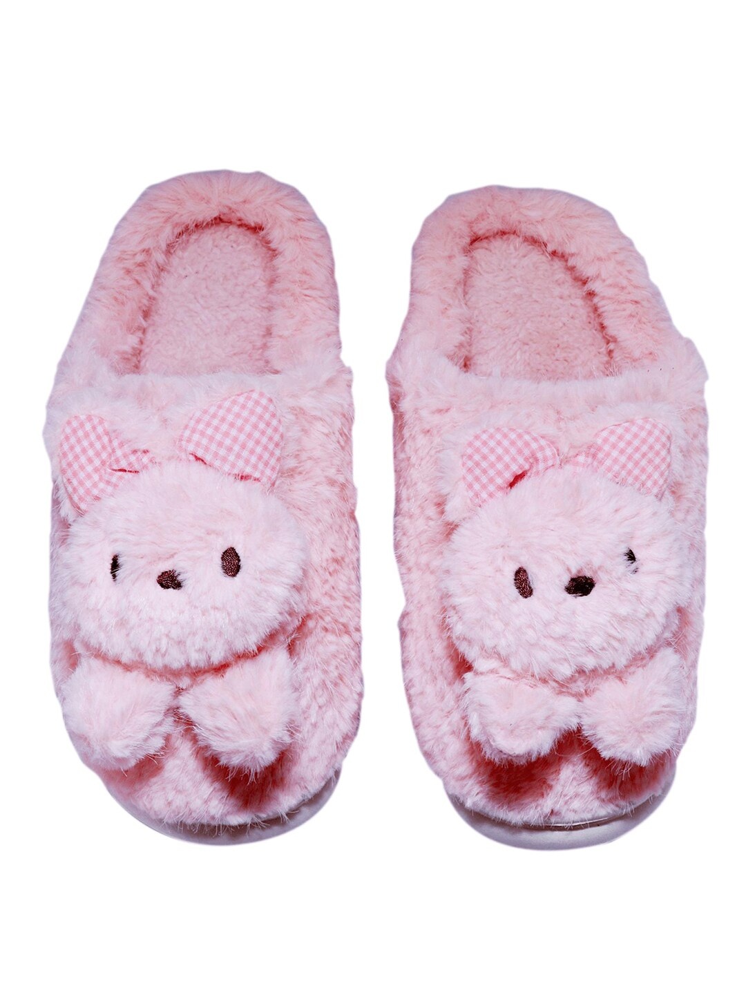 

Miscreef Women Rabbit Warm Winter Fur Room Slippers, Pink
