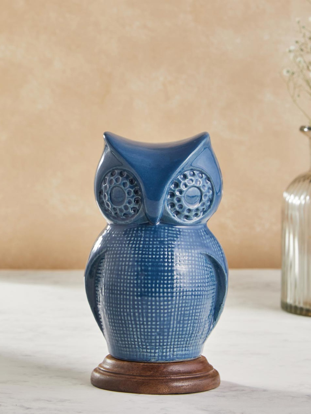 

Fabindia Blue Mitul Ceramic Owl Showpiece