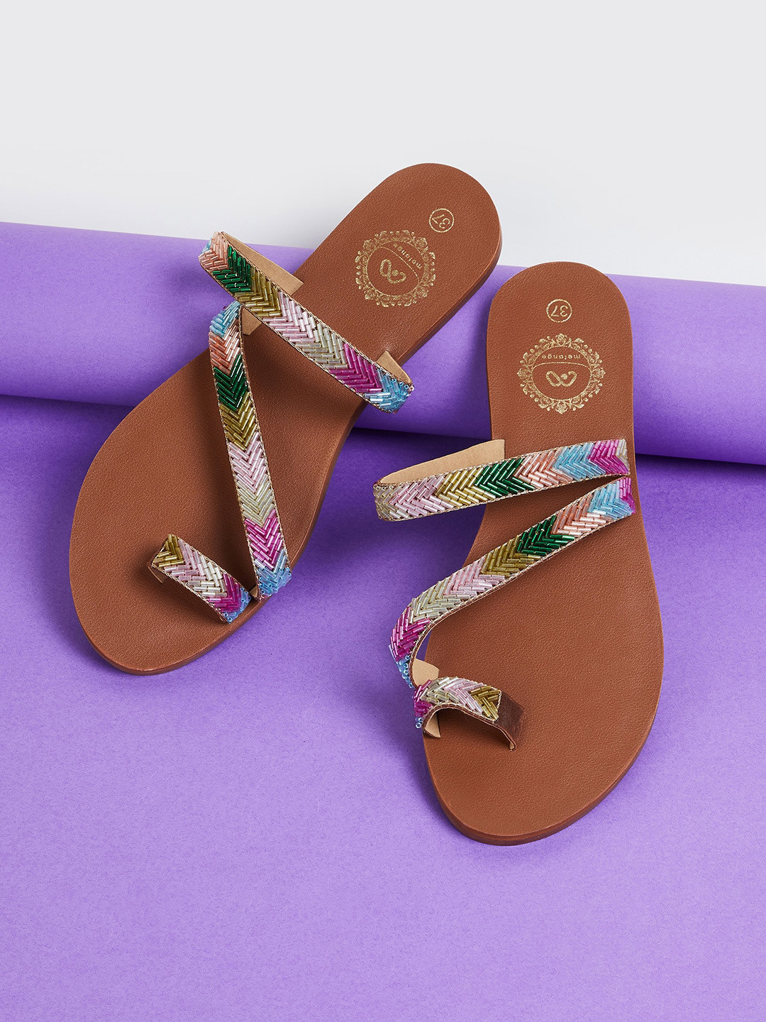 

Melange by Lifestyle Embellished One Toe Flats, Pink