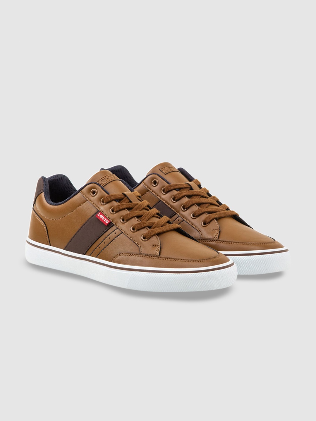 

Levis Men Textured Contrast Sole Sneakers, Brown