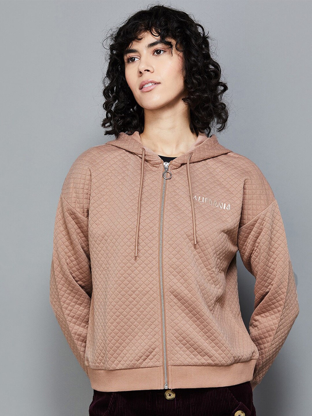 

Ginger by Lifestyle Self Design Hooded Sweatshirt, Brown