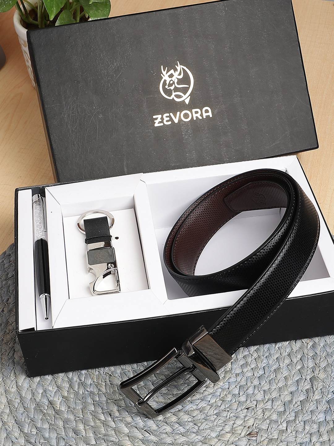 

ZEVORA Men Leather Accessory Gift Set, Black