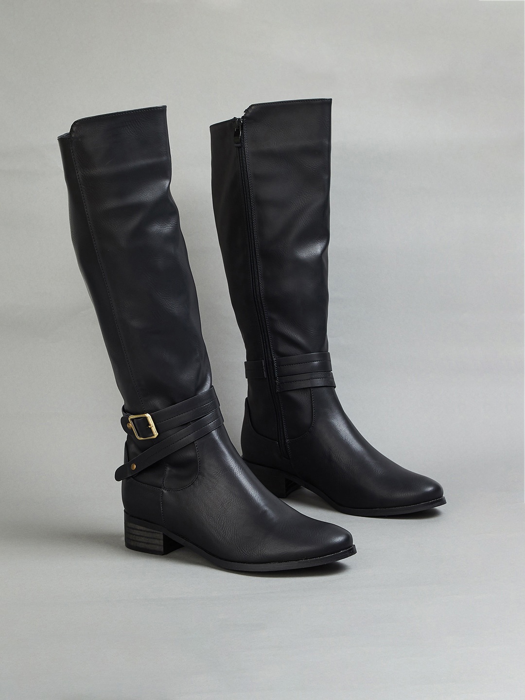 

Ginger by Lifestyle Women Heeled High-Top Regular Boots, Black
