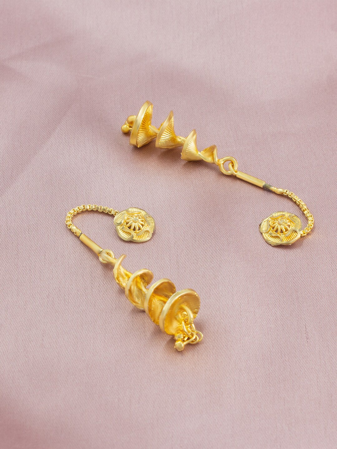 

PRIVIU 22K Gold-Plated Floral Drop Earrings