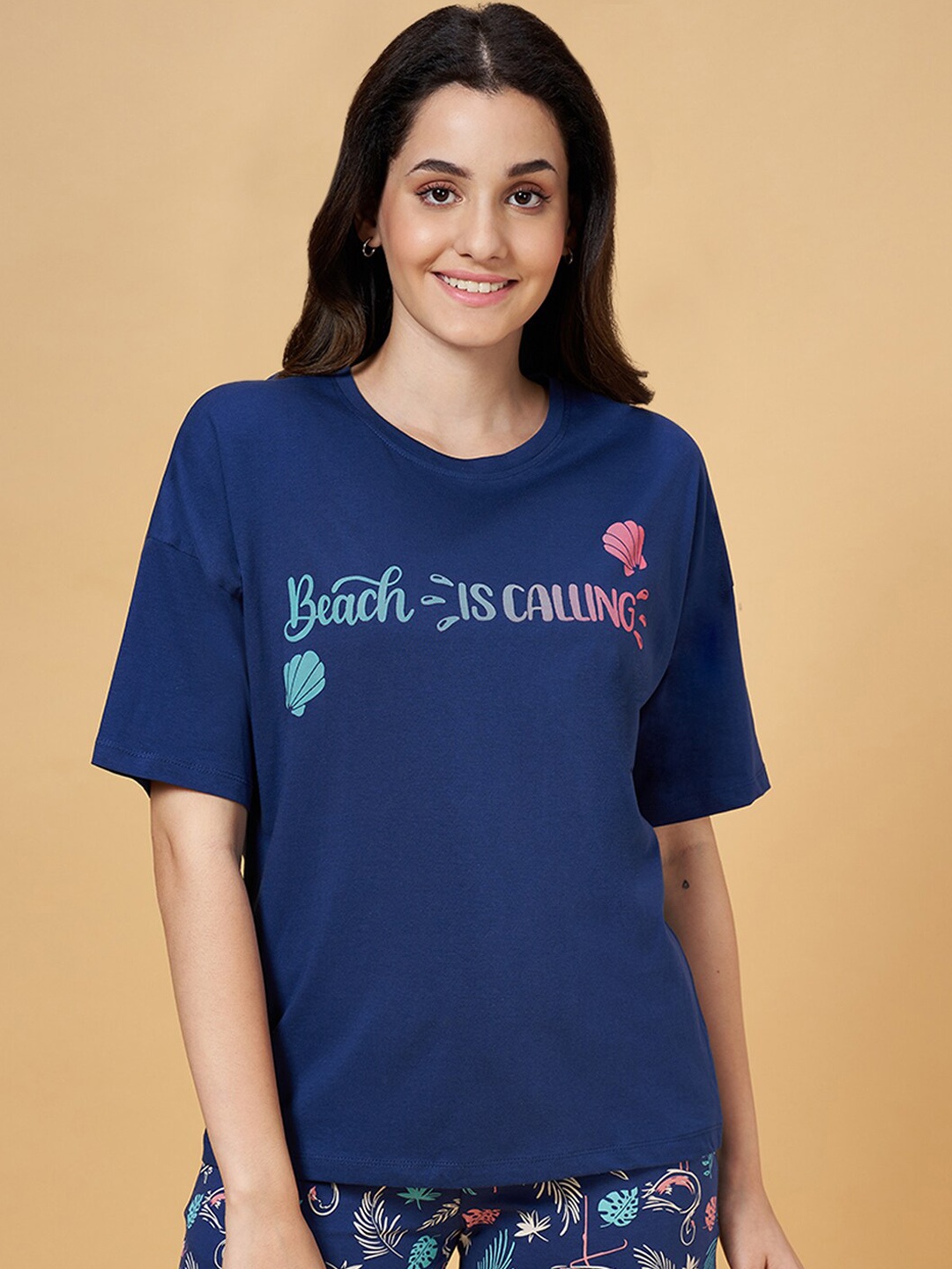 

Dreamz by Pantaloons Printed Cotton Lounge Tshirts, Blue