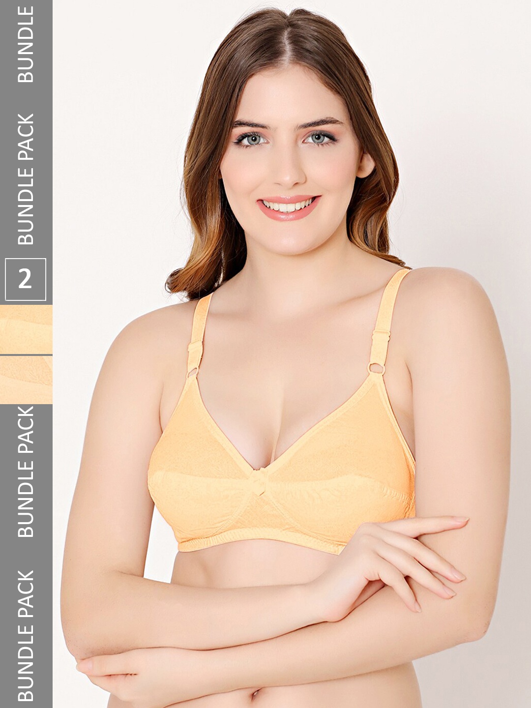 

Bodycare Pack Of 2 Medium Coverage Non Padded Bra With All Day Comfort, Beige