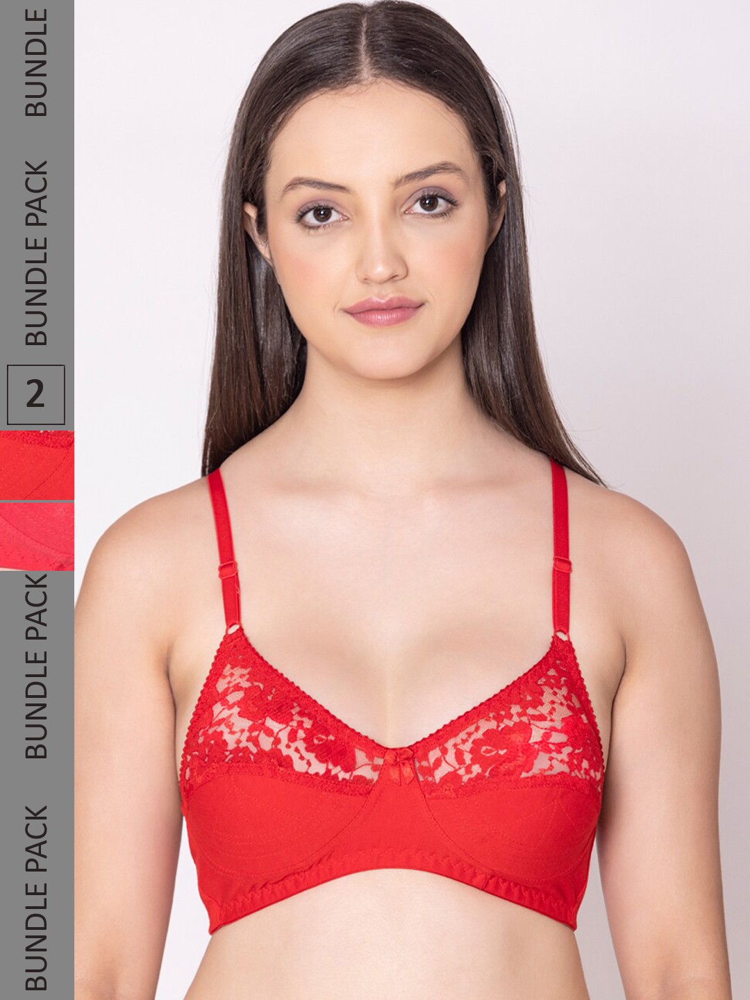 

Bodycare Pack Of 2 Non-Padded Full Coverage All Day Comfort Everyday Bra, Coral