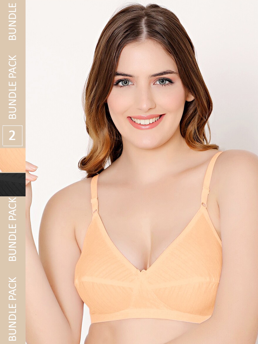 

Bodycare Pack Of 2 Full Coverage Non Padded Everyday Bra With All Day Comfort, Beige