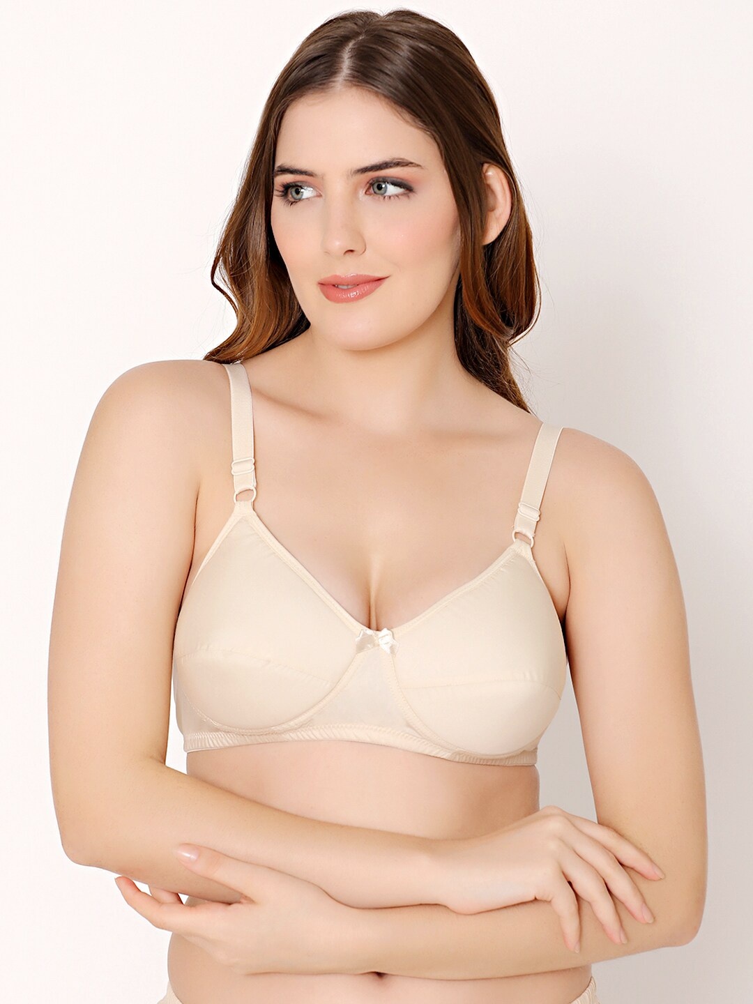 

Bodycare Full Coverage Heavily Padded Non-Wired Cotton Everyday Bra With All Day Comfort, Beige