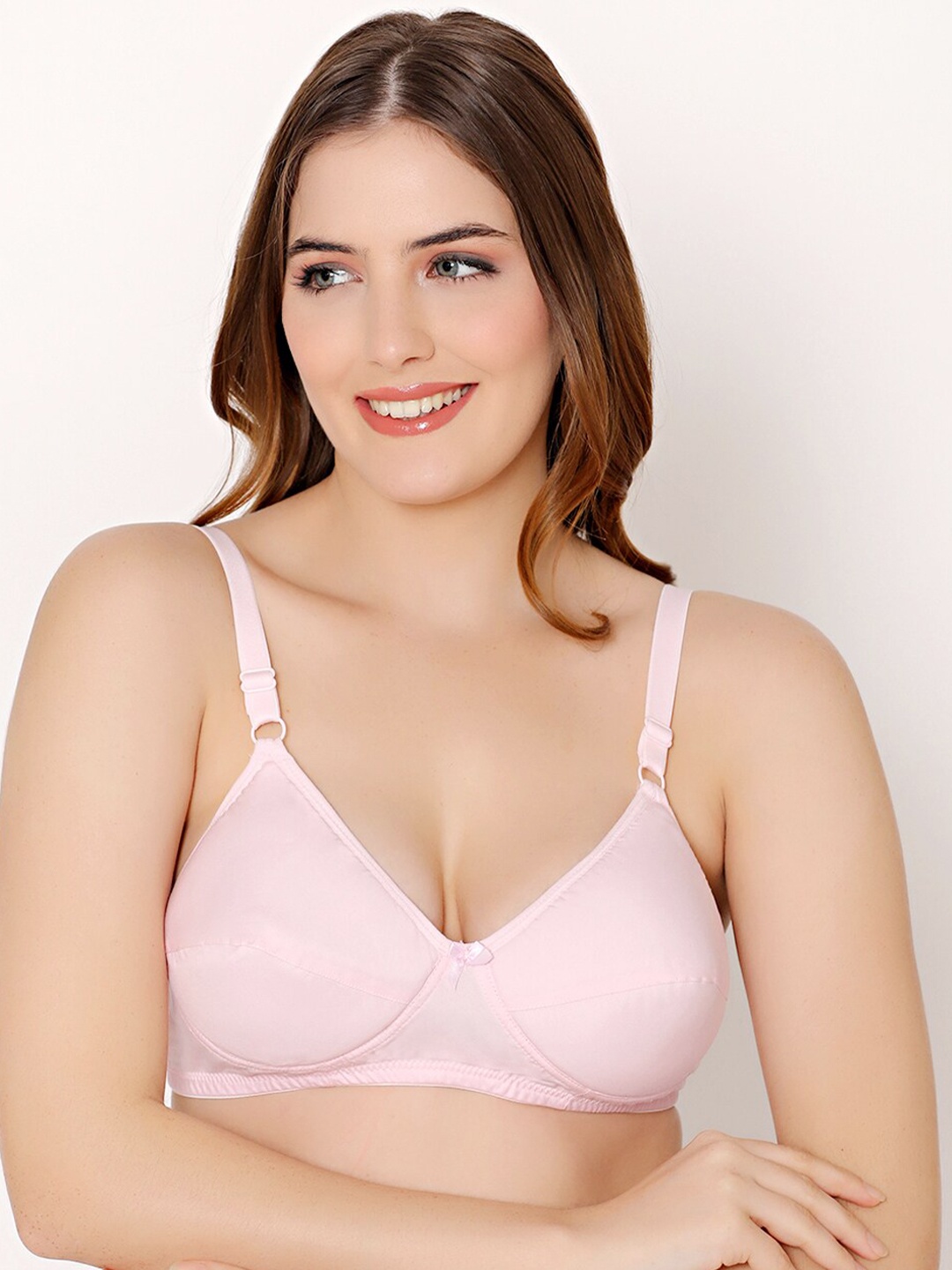 

Bodycare Non-Wired Heavily Padded Cotton Everyday Bra With All Day Comfort, Pink