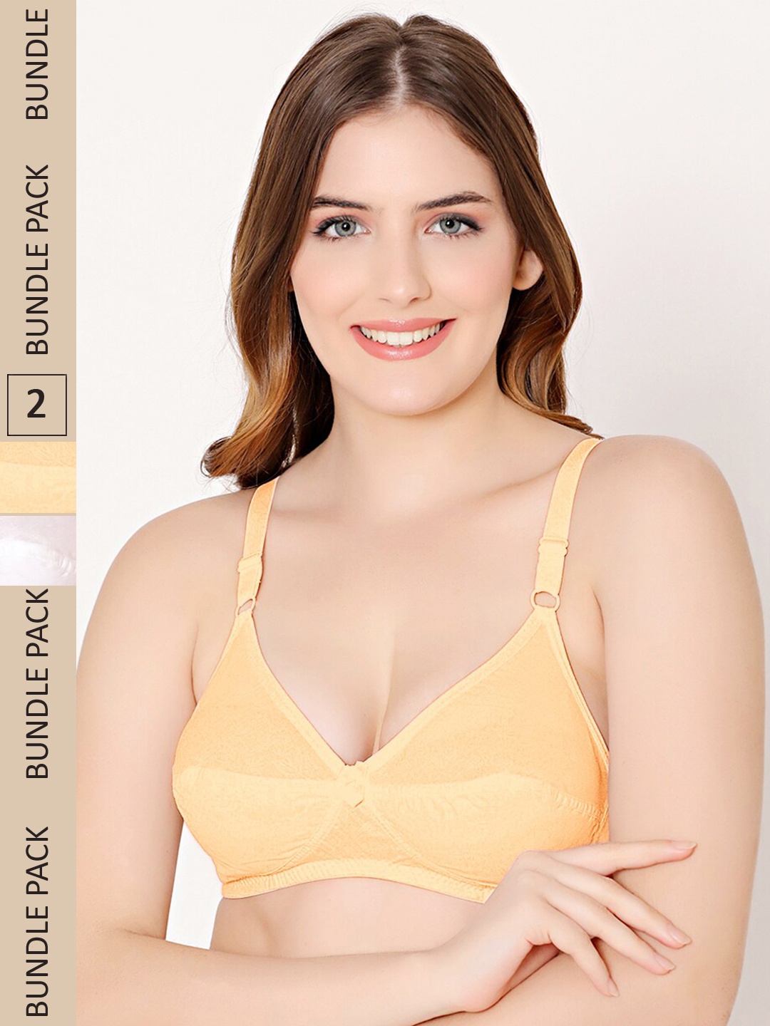 

Bodycare Pack Of 2 Full Coverage Non Padded Everyday Bra With All Day Comfort, Nude