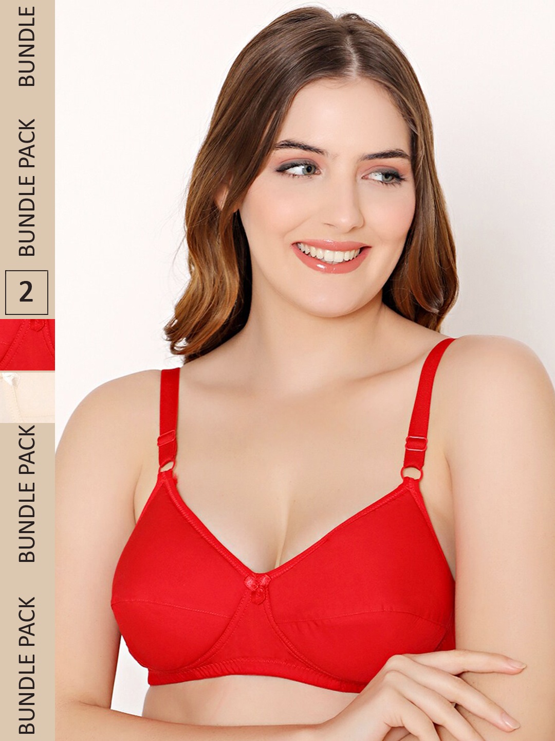 

Bodycare Pack Of 2 Full Coverage Heavily Padded Cotton Everyday Bra With All Day Comfort, Beige