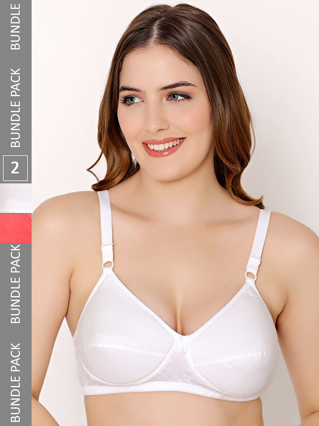 

Bodycare Pack Of 2 Full Coverage Non Padded Cotton Everyday Bra With All Day Comfort, White