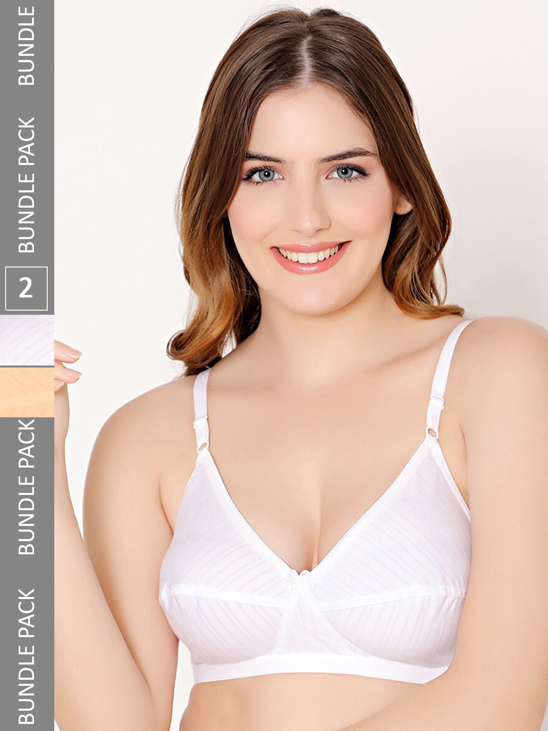 

Bodycare Pack Of 2 Full Coverage Non-Padded Non-Wired Everyday Bra With All Day Comfort, White