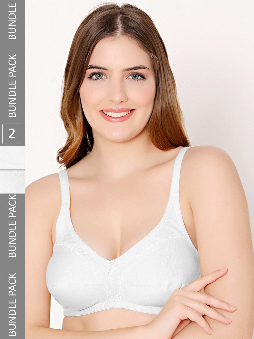 

Bodycare Pack Of 2 Full Coverage Non-Padded Non-Wired Everyday Bra With All Day Comfort, White