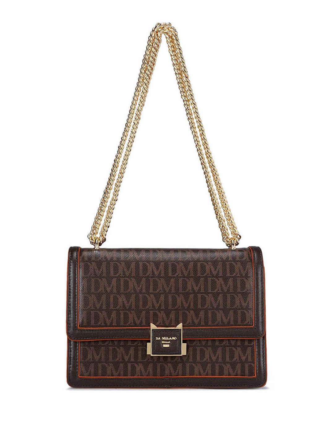 

Da Milano Leather Structured Sling Bag, Brown