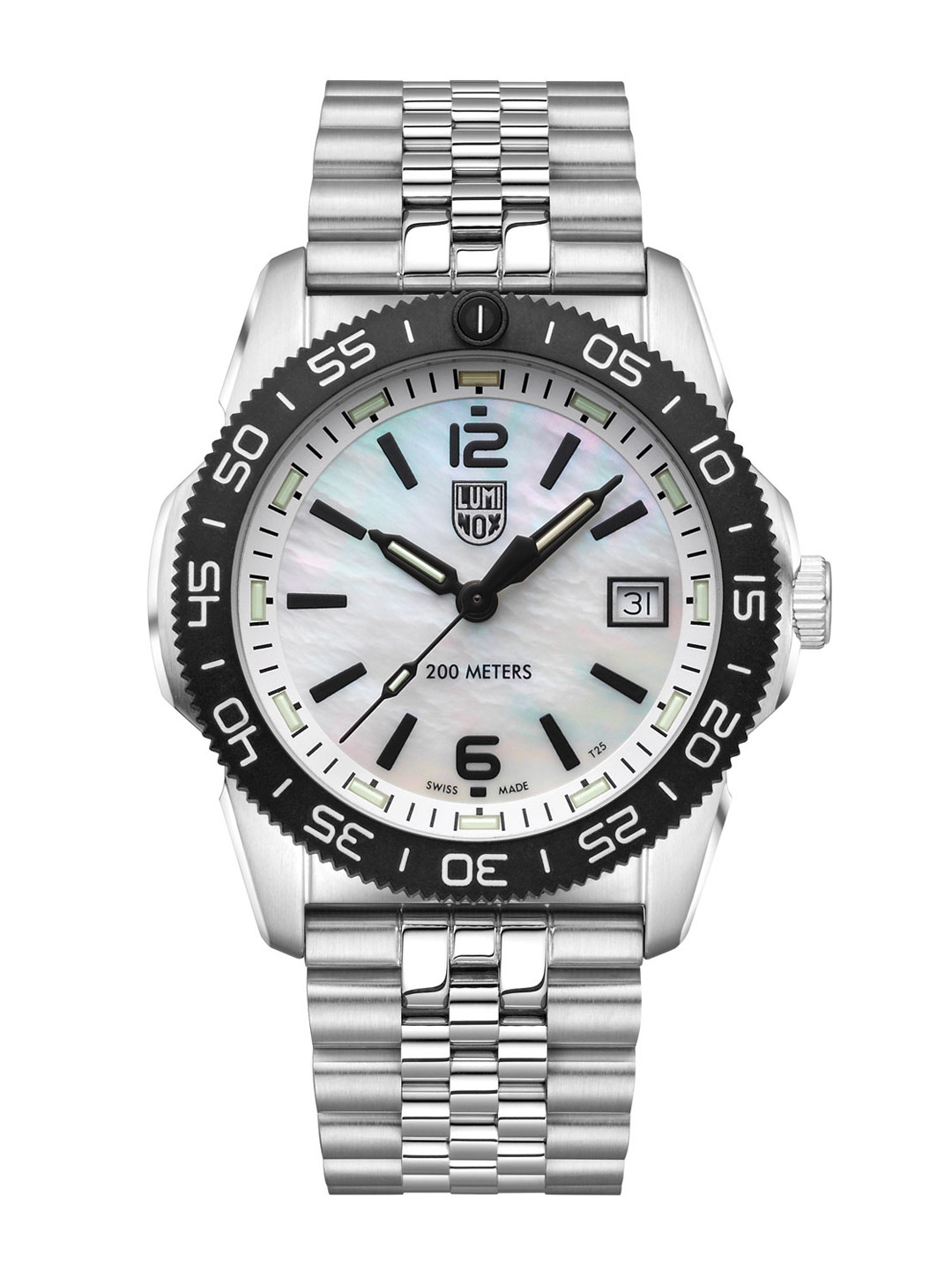 

Luminox Men Embellished Dial Stainless Steel Bracelet Style Analogue Watch XS.3126M, White