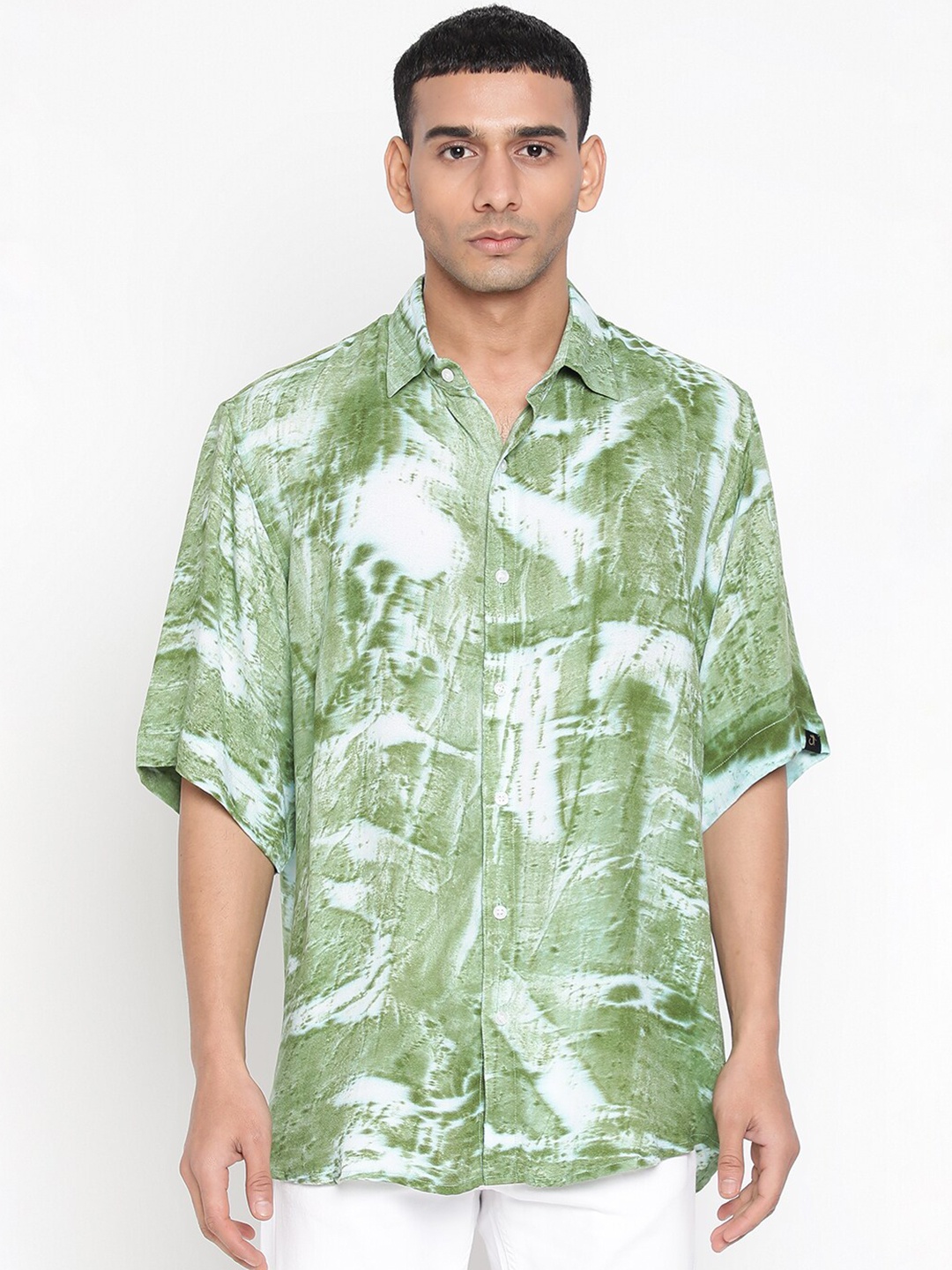 

JAVINISHKA Classic Abstract Printed Casual Shirt, Green