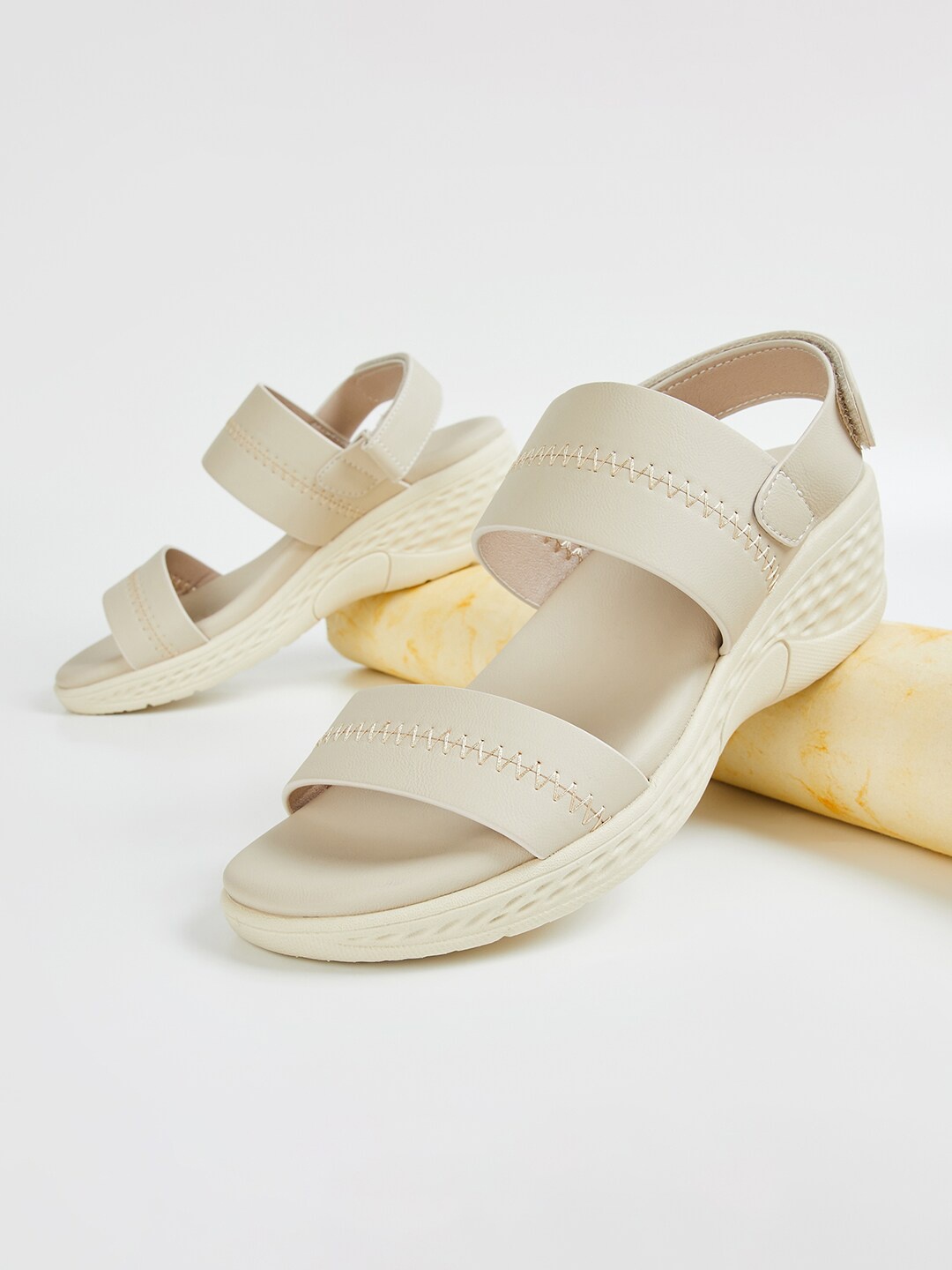 

CODE by Lifestyle Beige Wedge Heel Sandals