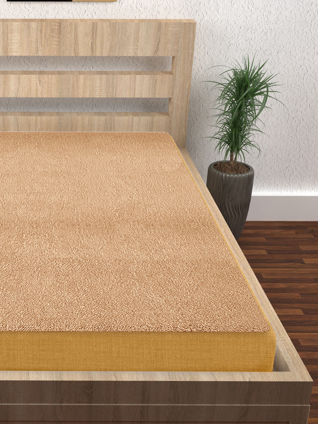 

Story@home Beige Double Bed Waterproof Mattress Protector