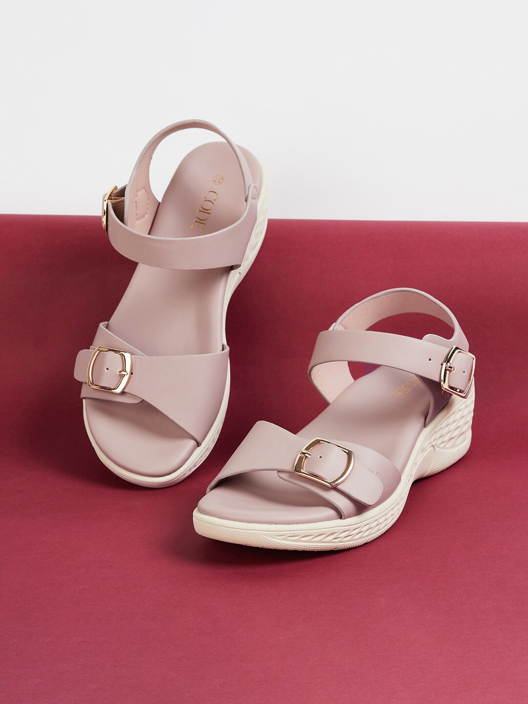 

CODE by Lifestyle Open Toe Comfort Heels, Pink