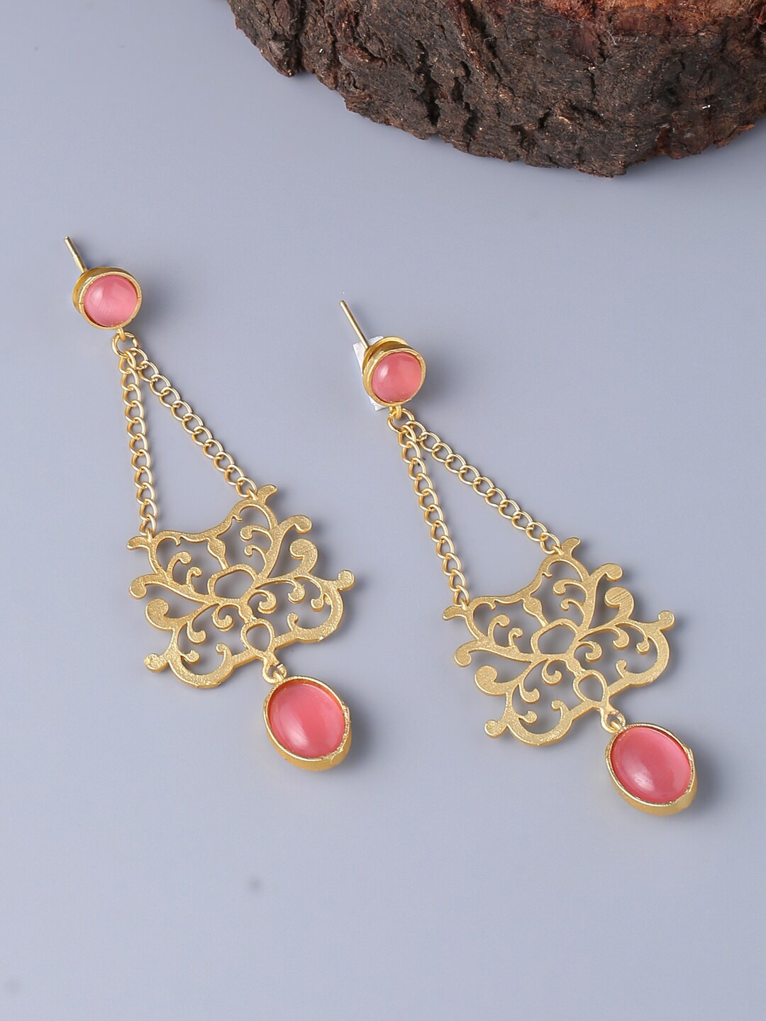 

CELEBRAVO Floral Drop Earrings, Pink