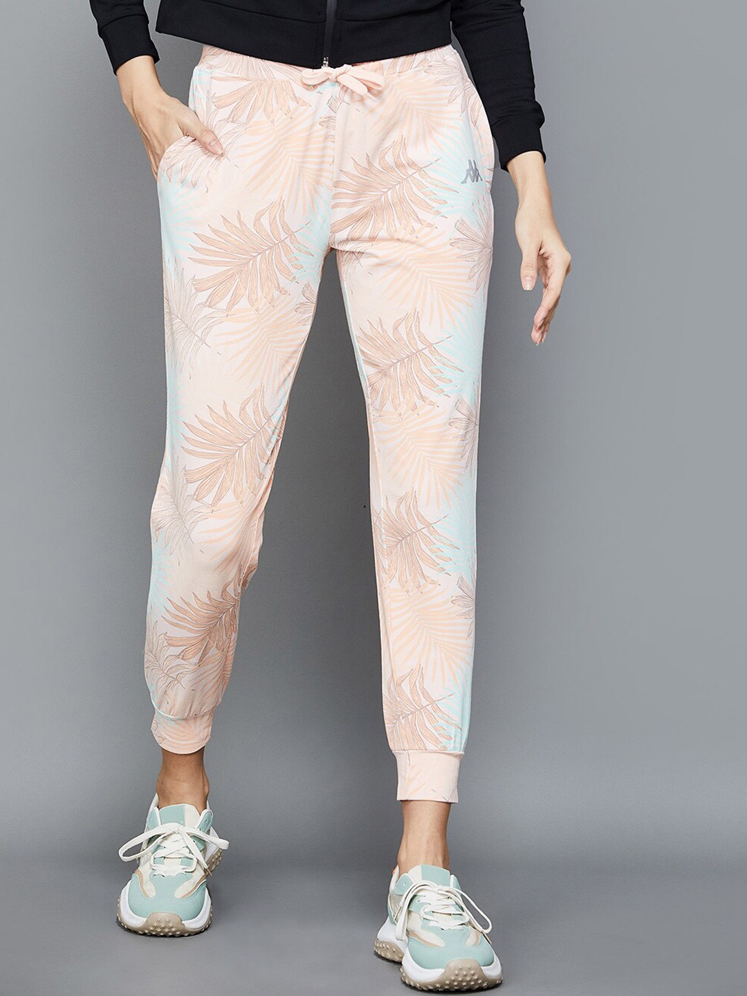 

Kappa Women Tropical Printed Cotton Joggers, Orange
