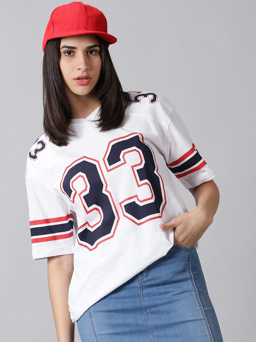

Rodzen Typography Printed Pure Cotton Oversized T-shirt, White