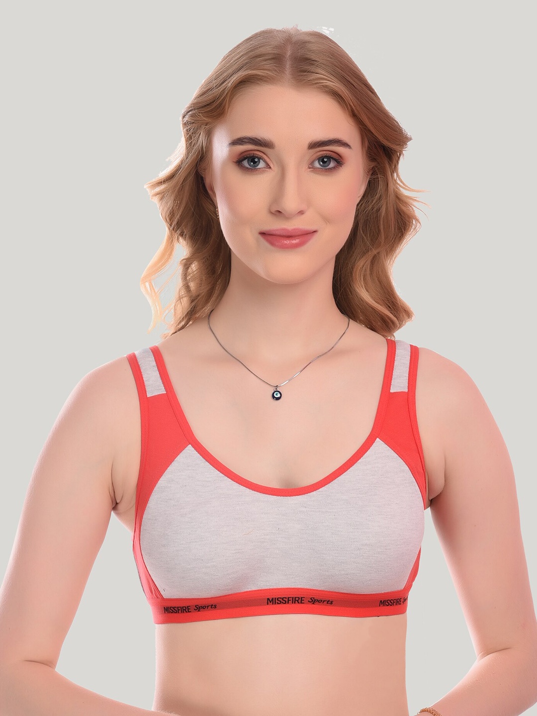 

SMARTERKIDS Colourblocked Full Coverage Dry Fit Everyday Bra With All Day Comfort, Grey