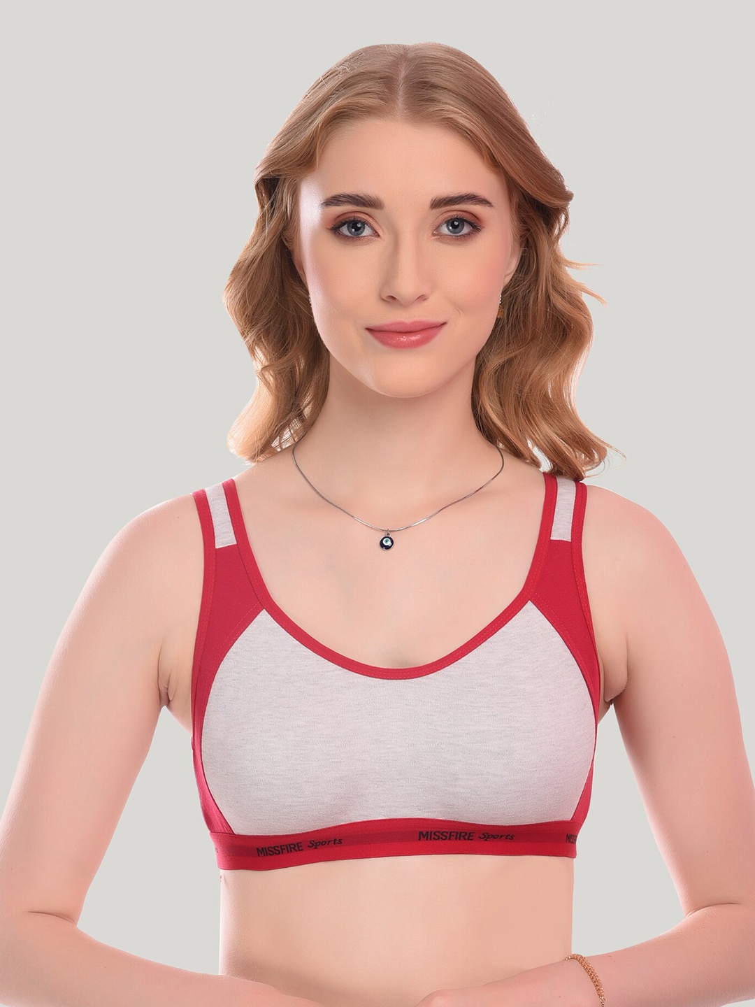 

SMARTERKIDS Colourblocked Full Coverage Dry Fit Everyday Bra With All Day Comfort, Grey