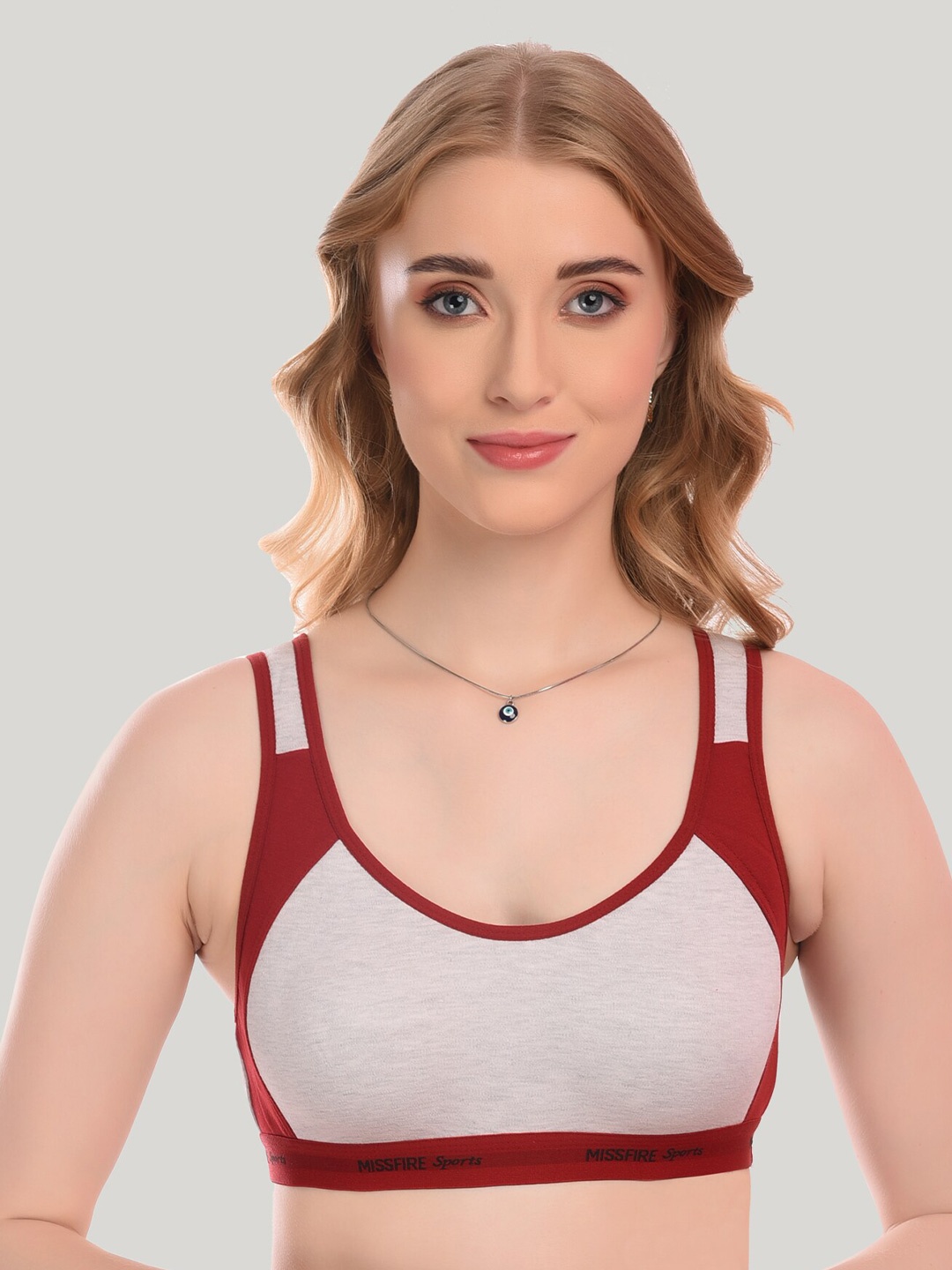 

SMARTERKIDS Colourblocked Full Coverage Dry Fit Everyday Bra With All Day Comfort, Grey