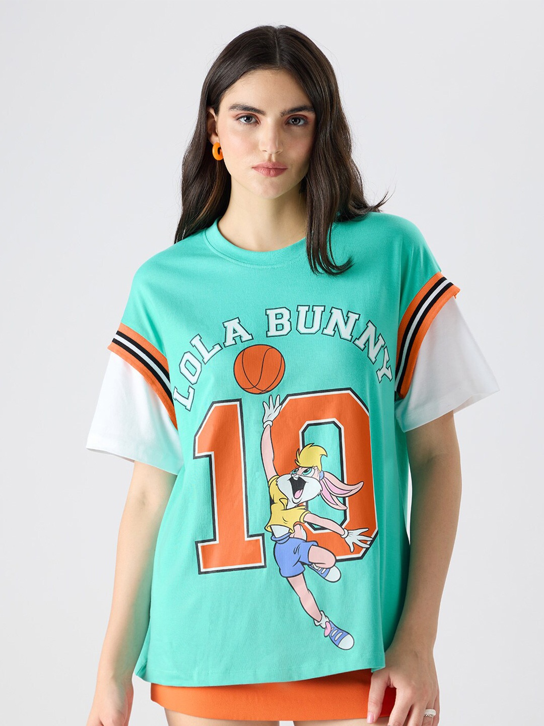 

The Souled Store Green Looney Tunes Printed Extended Sleeves T-Shirt
