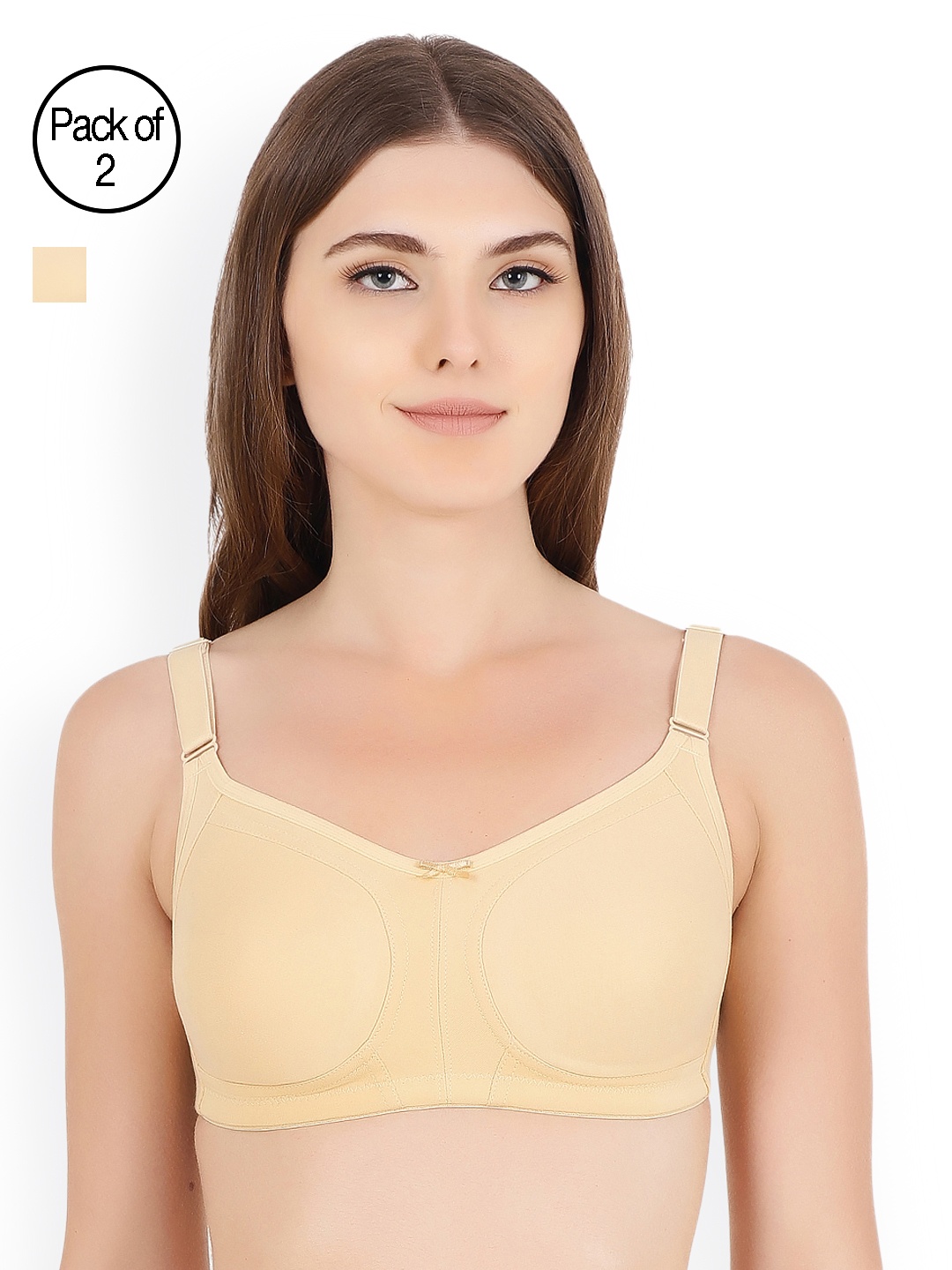 

Floret Women Pack of 2 Full-Coverage Bras T3033_Skin-Skin_40B, Beige