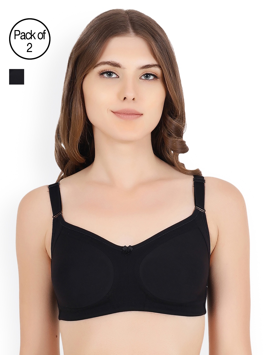

Floret Women Pack of 2 Full-Coverage Bras T3033_Black-Black_40B