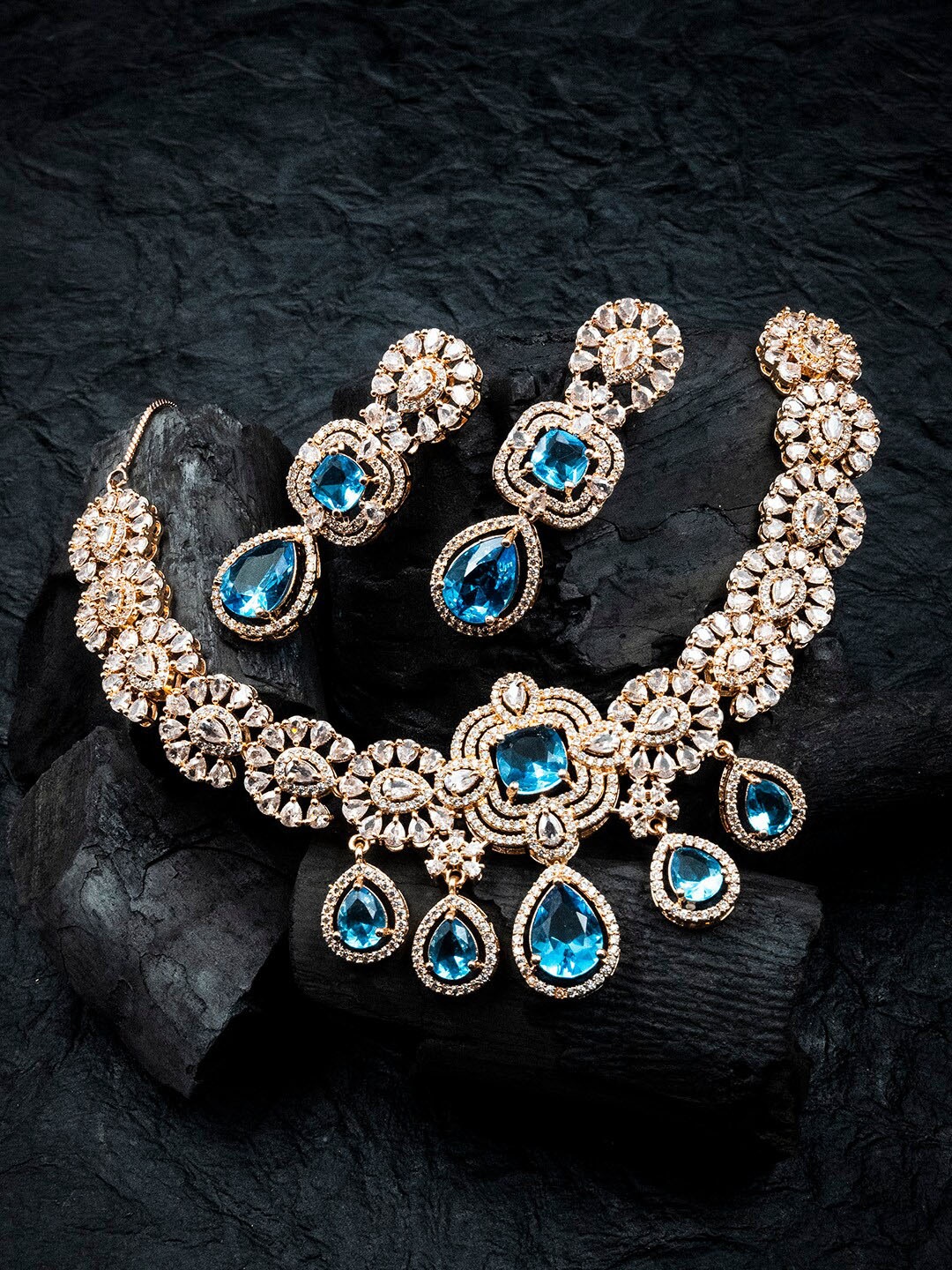 

StileAdda Rose Gold Plated Jewellery Set, Turquoise blue