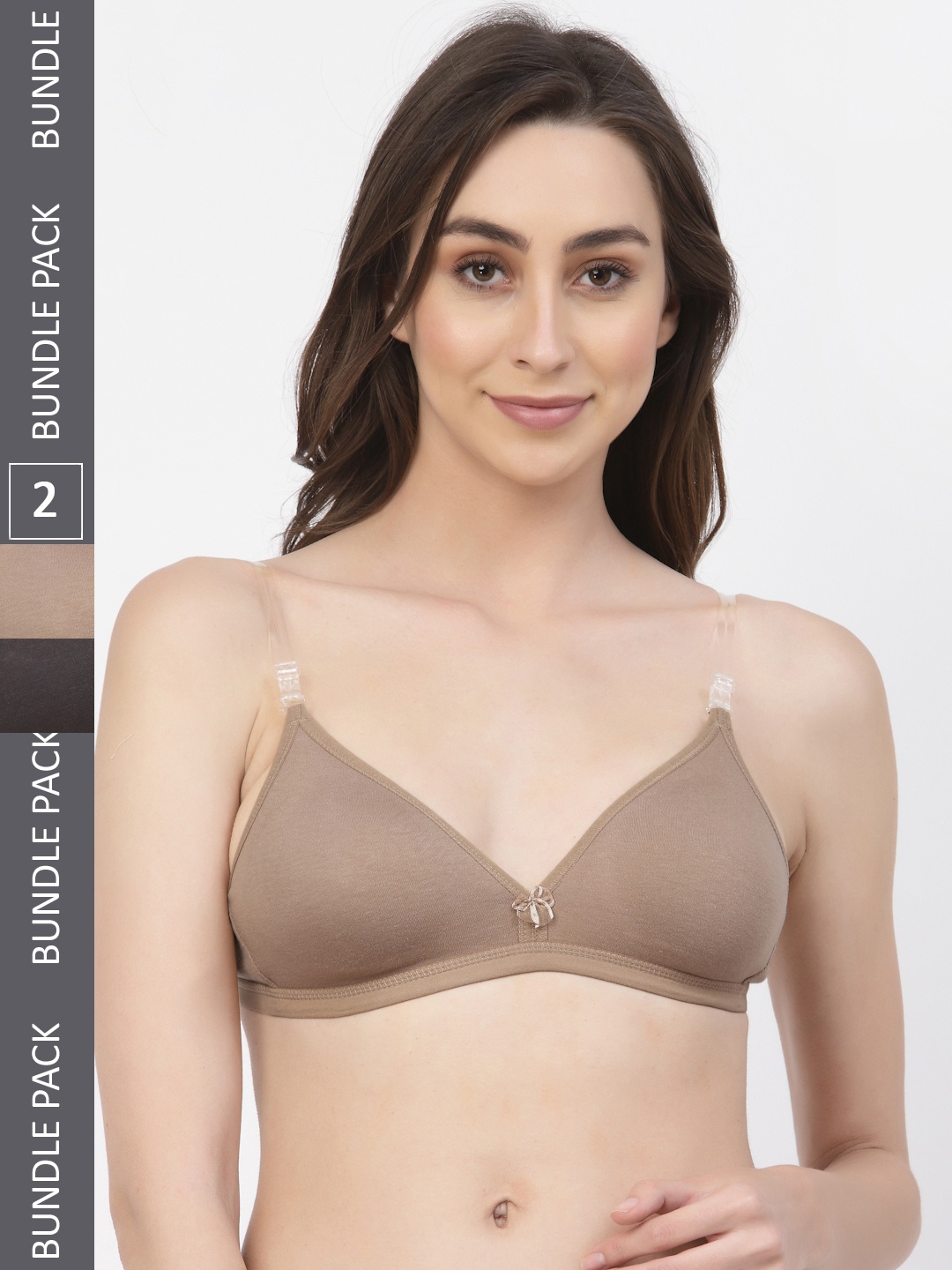 

Floret Women Pack Of 2 Solid T-shirt Bras, Nude