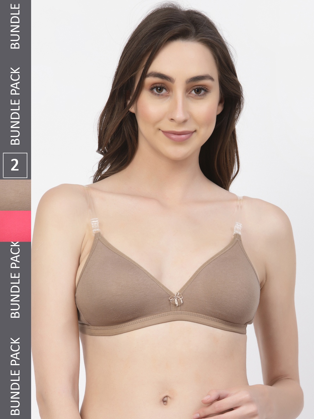 

Floret Women Pack Of 2 Solid T-shirt Bras, Nude