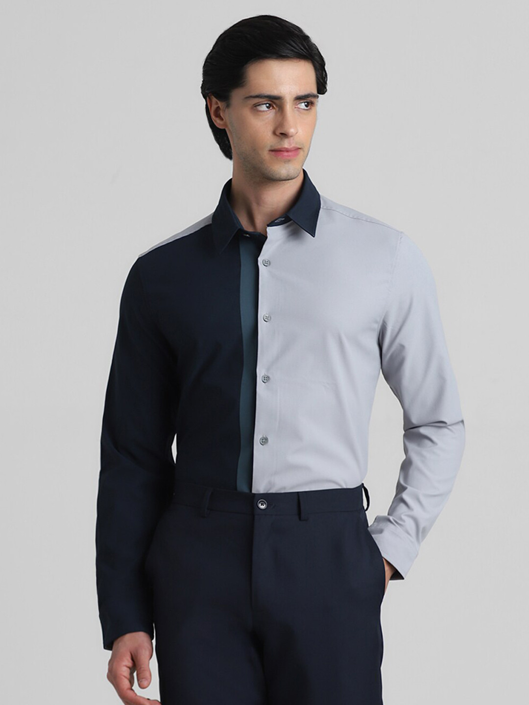 

Jack & Jones Men Blue Slim Fit Opaque Casual Shirt