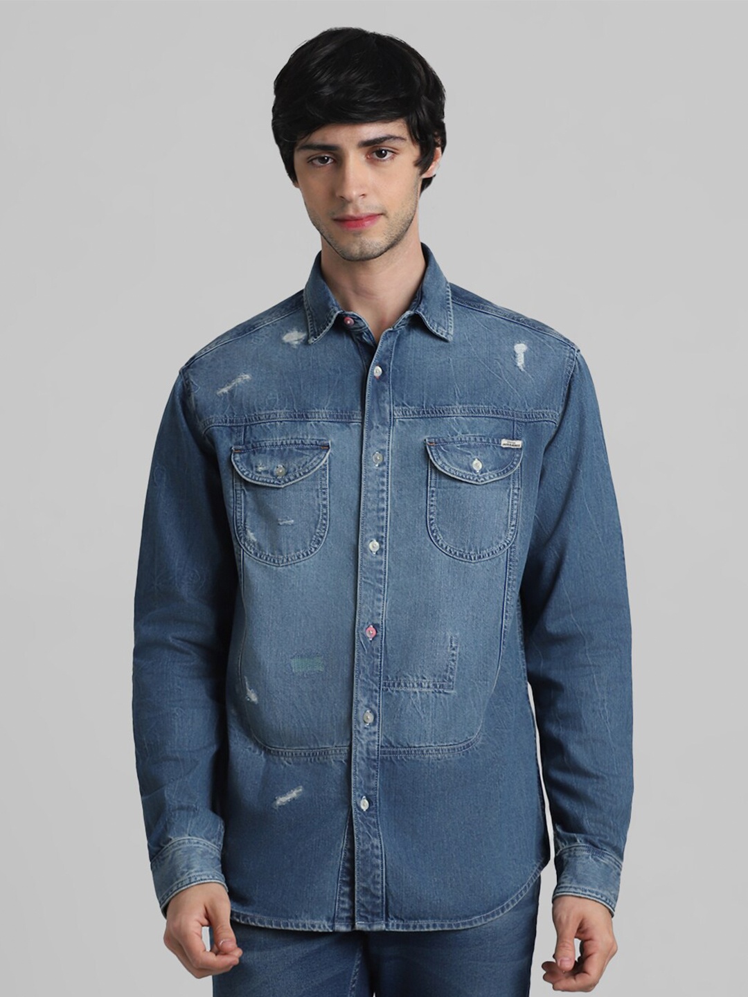 

Jack & Jones Men Blue Opaque Casual Shirt